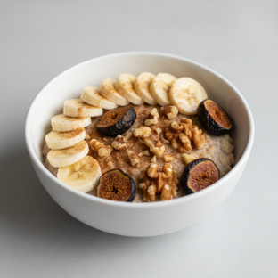 Banana, Cinnamon, Figs, and Walnuts Oatmeal Bowl Banana, Cinnamon, Figs, and Walnuts Oatmeal Bowl