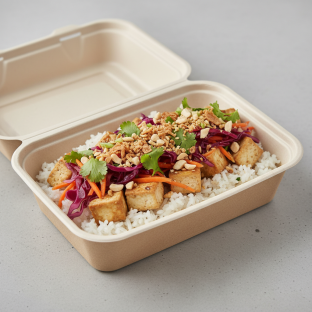 Bowl Boxed Lunch — Tofu with Rice Bowl Boxed Lunch — Tofu with Rice
