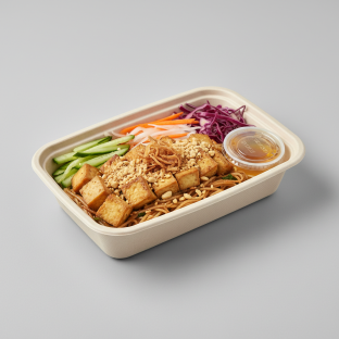 Bowl Boxed Lunch — Tofu with Noodles and Nouc Chom Sauce