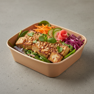 Bowl Boxed Lunch — Tofu with Salad Bowl Boxed Lunch — Tofu with Salad