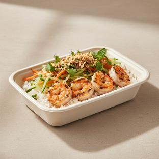 Bowl Boxed Lunch — Grilled Shrimp with Rice Bowl Boxed Lunch — Grilled Shrimp with Rice