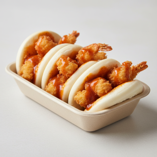 Bao Bun Crispy Tempura Shrimp With Firecracker Sauce (half Tray) Bao Bun Crispy Tempura Shrimp With Firecracker Sauce (half Tray)