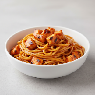 Firecracker Bowl — Hibachi Noodles with Fire Braised Grilled Chicken Firecracker Bowl — Hibachi Noodles with Fire Braised Grilled Chicken