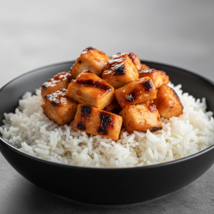 Firecracker Bowl — Jasmine Rice with Fire Braised Grilled Chicken Firecracker Bowl — Jasmine Rice with Fire Braised Grilled Chicken