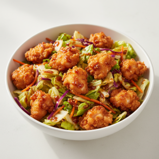 Korean Spice Bowl — Chopped Salad with Crispy Tempura Chicken Korean Spice Bowl — Chopped Salad with Crispy Tempura Chicken