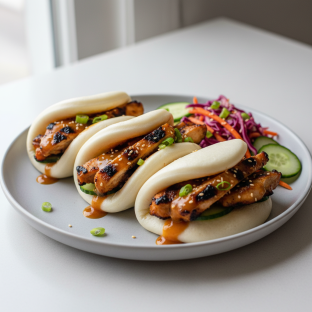Bao Bun — Fire Braised Grilled Chicken With Orange Ginger Bao Bun — Fire Braised Grilled Chicken With Orange Ginger