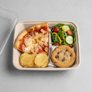 Chicken Pizza Boxed Lunch - Garden Salad Chicken Pizza Boxed Lunch - Garden Salad
