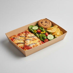 Anchovies Pizza Boxed Lunch - Garden Salad Anchovies Pizza Boxed Lunch - Garden Salad