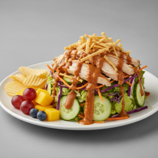 Thai Chicken Crunch Salad with Chips and Fruit Thai Chicken Crunch Salad with Chips and Fruit