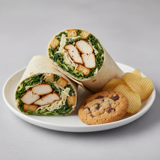 Chicken Caesar Wrap with Chips and Cookie