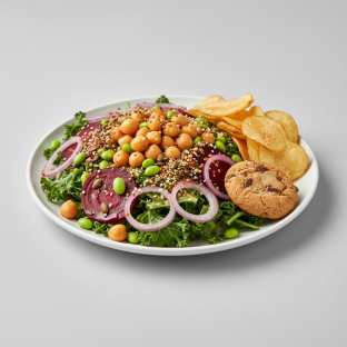 Plant Power Salad with Chips and Cookie Plant Power Salad with Chips and Cookie