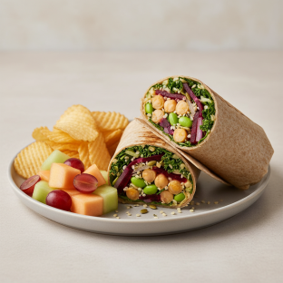Plant Power Wrap with Chips and Fruit Plant Power Wrap with Chips and Fruit