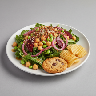 Plant Power Salad with Chips and Cookie Plant Power Salad with Chips and Cookie