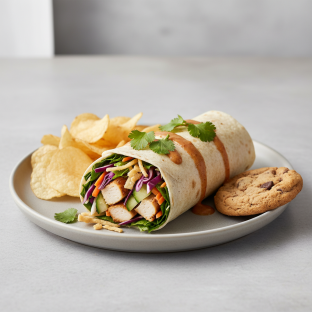 Thai Chicken Crunch Wrap with Chips and Cookie Thai Chicken Crunch Wrap with Chips and Cookie