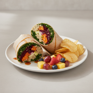 Earth Bowl Wrap with Chips and Fruit Earth Bowl Wrap with Chips and Fruit