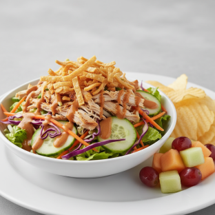 Thai Chicken Crunch Salad with Chips and Fruit Thai Chicken Crunch Salad with Chips and Fruit