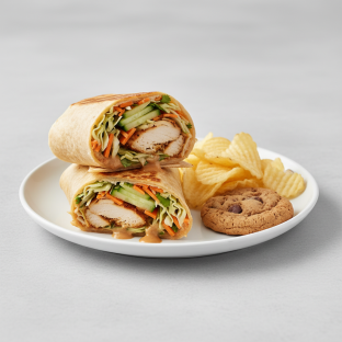 Thai Chicken Crunch Wrap with Chips and Cookie Thai Chicken Crunch Wrap with Chips and Cookie