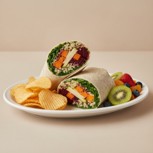 Earth Bowl Wrap with Chips and Fruit Earth Bowl Wrap with Chips and Fruit