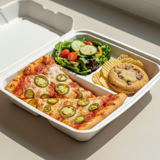 Jalapeños Pizza Boxed Lunch - Garden Salad Jalapeños Pizza Boxed Lunch - Garden Salad