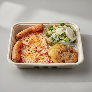 Extra Cheese Pizza Boxed Lunch - Caesar Salad Extra Cheese Pizza Boxed Lunch - Caesar Salad
