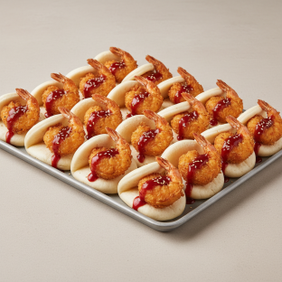 Bao Bun Crispy Tempura Shrimp With Korean Spice Sauce (full Tray) Bao Bun Crispy Tempura Shrimp With Korean Spice Sauce (full Tray)