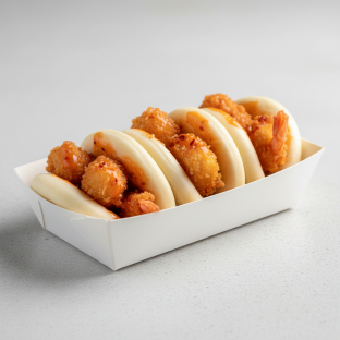 Bao Bun Crispy Tempura Shrimp With Korean Spice Sauce (half Tray) Bao Bun Crispy Tempura Shrimp With Korean Spice Sauce (half Tray)