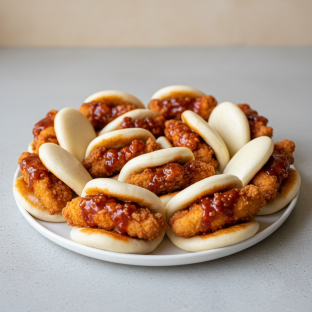 Bao Bun Crispy Tempura Chicken With Korean Spice Sauce (10pc) Bao Bun Crispy Tempura Chicken With Korean Spice Sauce (10pc)