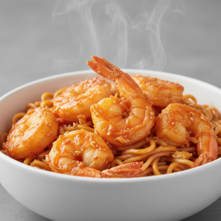 Firecracker Bowl — Hibachi Noodles with Crispy Tempura Shrimp Firecracker Bowl — Hibachi Noodles with Crispy Tempura Shrimp