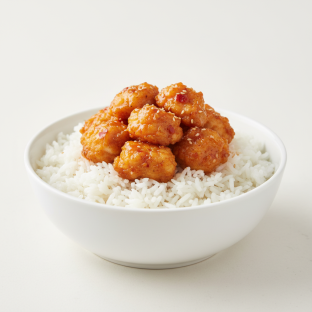 Korean Spice Bowl — Jasmine Rice with Crispy Tempura Chicken Korean Spice Bowl — Jasmine Rice with Crispy Tempura Chicken