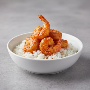 Korean Spice Bowl — Jasmine Rice with Crispy Tempura Shrimp Korean Spice Bowl — Jasmine Rice with Crispy Tempura Shrimp