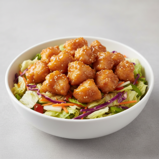Orange Ginger Bowl — Chopped Salad with Crispy Tempura Chicken Orange Ginger Bowl — Chopped Salad with Crispy Tempura Chicken