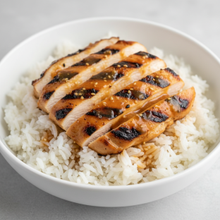 Orange Ginger Bowl — Jasmine Rice with Fire Braised Grilled Chicken Orange Ginger Bowl — Jasmine Rice with Fire Braised Grilled Chicken