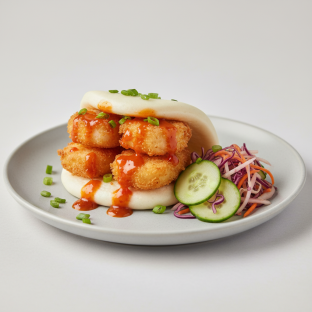 Bao Bun — Crispy Tempura Shrimp with Firecracker Bao Bun — Crispy Tempura Shrimp with Firecracker