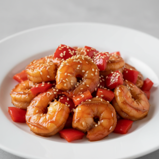 Stir-Fried Shrimp with Red Peppers Stir-Fried Shrimp with Red Peppers