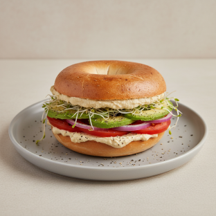 Hummus Becky's Bagel