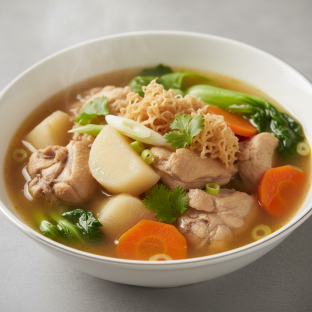 Yam and Bamboo Fungus Chicken Soup