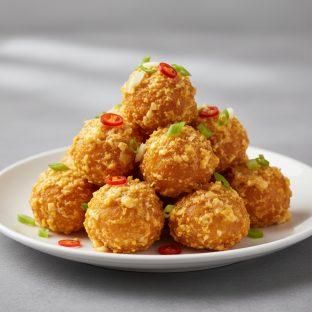 Salted Egg Yolk Shrimp Balls