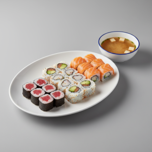 Tuna, Salmon and California Maki Combo Tuna, Salmon and California Maki Combo