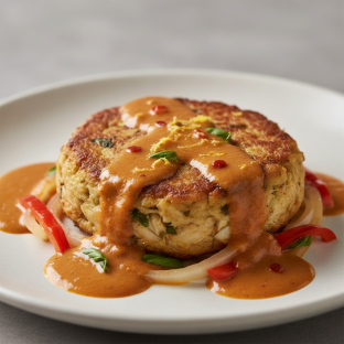 Crab Cake and Phuket Curry Sauce Crab Cake and Phuket Curry Sauce