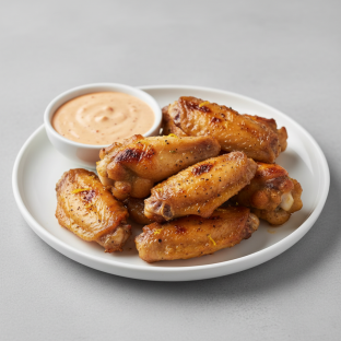 Flame Roasted Lemon Chicken Wings with Spicy Buffalo Ranch