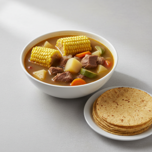 Caldo de Res with Corn Tortillas