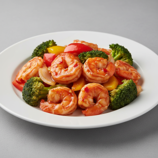 Individual Chilli Shrimp with Vegetables
