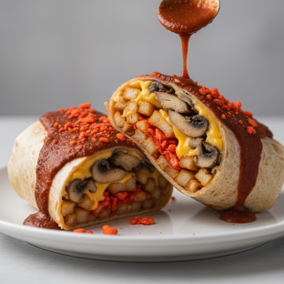 Crazy Mojado (Wet) Mushroom Burrito Crazy Mojado (Wet) Mushroom Burrito