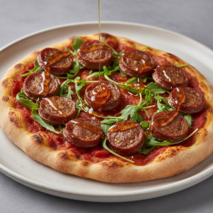 Large Sausage, Hot Honey and Arugula