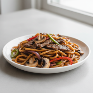 Black Pepper Beef Fried Udon Black Pepper Beef Fried Udon