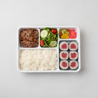Spicy Tuna Roll Beef Teriyaki Bento Lunch Spicy Tuna Roll Beef Teriyaki Bento Lunch
