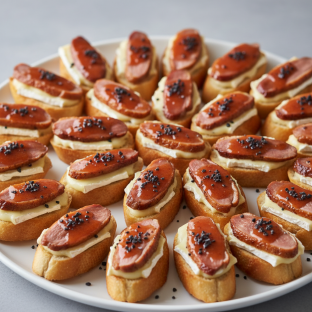 Mandarin Glazed Duck Crostini Platter