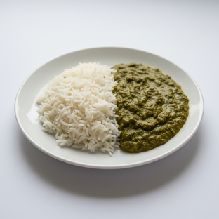 Basmati Rice Plain Saag Curry Basmati Rice Plain Saag Curry