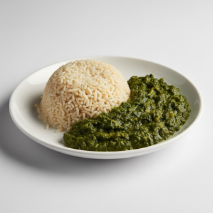 Brown Rice Plain Saag Curry Brown Rice Plain Saag Curry