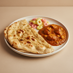 Naan with Tikka Masala Naan with Tikka Masala